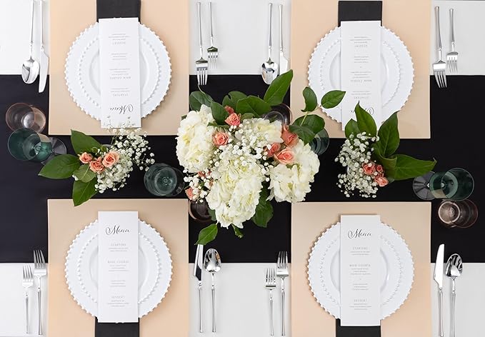 PLASTICPRO 128 Piece Combo Plastic Dinner Plates Disposable Plastic Fancy Heavy Duty Party Dishes 7 inch and 10 inch, White Beaded