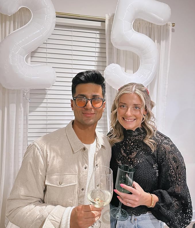 White 5 Balloon, Translucent Number Balloons 40 Inch, 5th Birthday Balloon Decorations, White Party Supplies, 5 Number Balloons, Number 5 Balloon