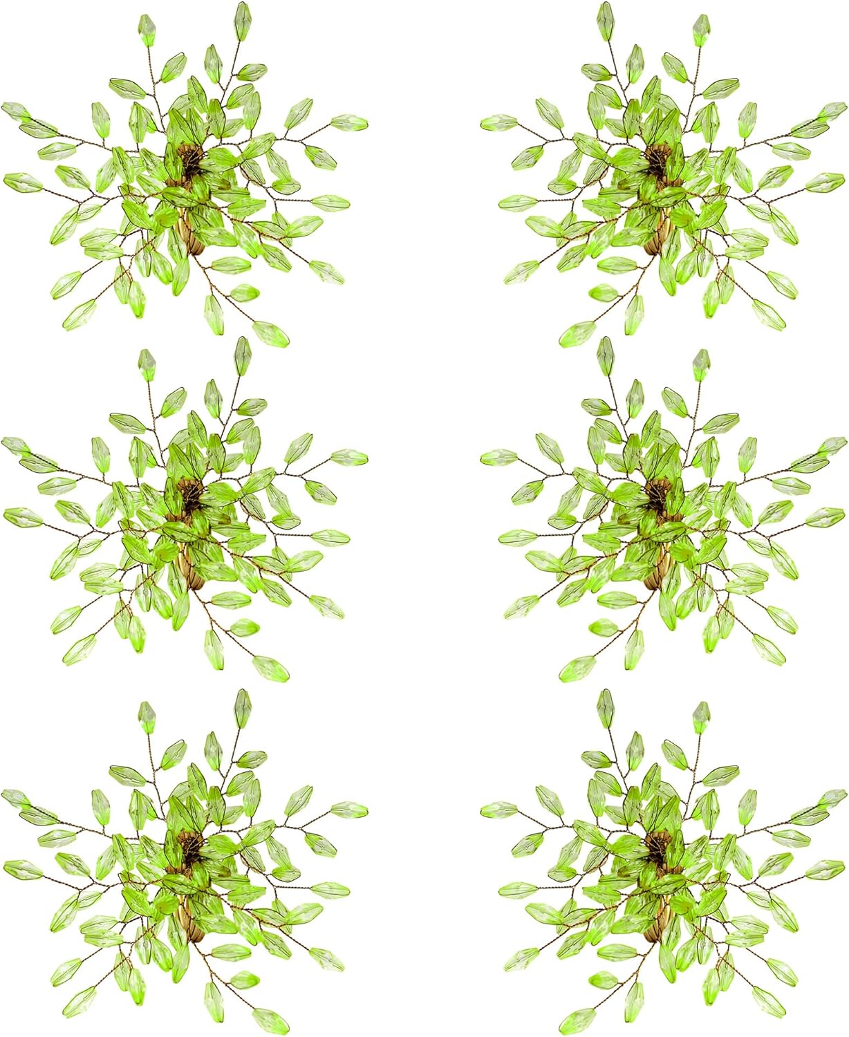 Napkin Rings Set of 12 for Dining Table Decoration Parties Everyday Metal Napkin Holder Leaf Green (Pack of 12)