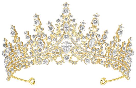 Tiara Crown for Women, Queen Tiara for Birthday Prom Bridal Party Custome Gold
