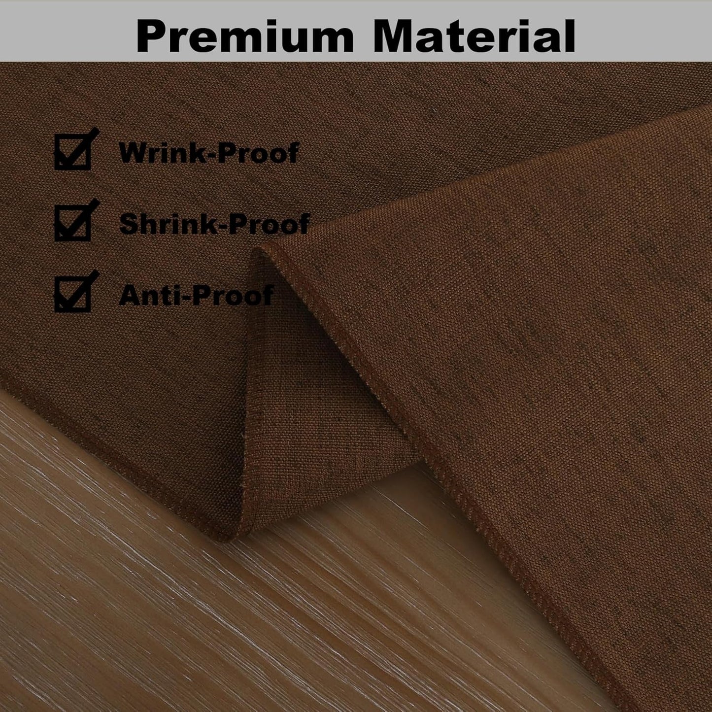 Gernaice Solid Color Table Runner, Rustic Cotton Linen Farmhouse Table Runners for Dresser Dining Living Room Bedroom Home Decor, 60" L X 13" W Coffee