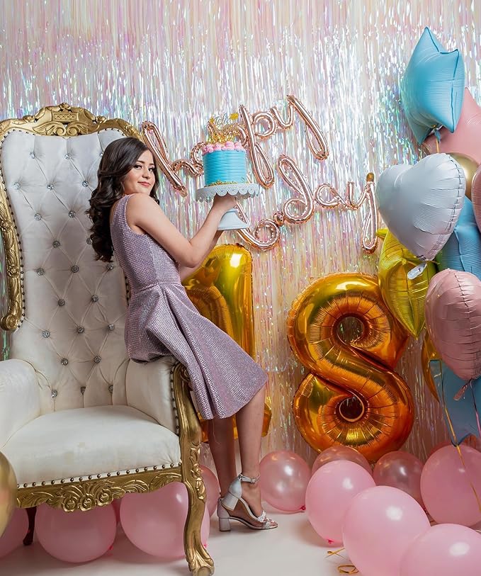 Gold Number 18 Balloon 40 inch, 18 Number Balloons, 18th Gold Birthday Decorations, 18 Year Old Girls Boys Golden Party Supplies