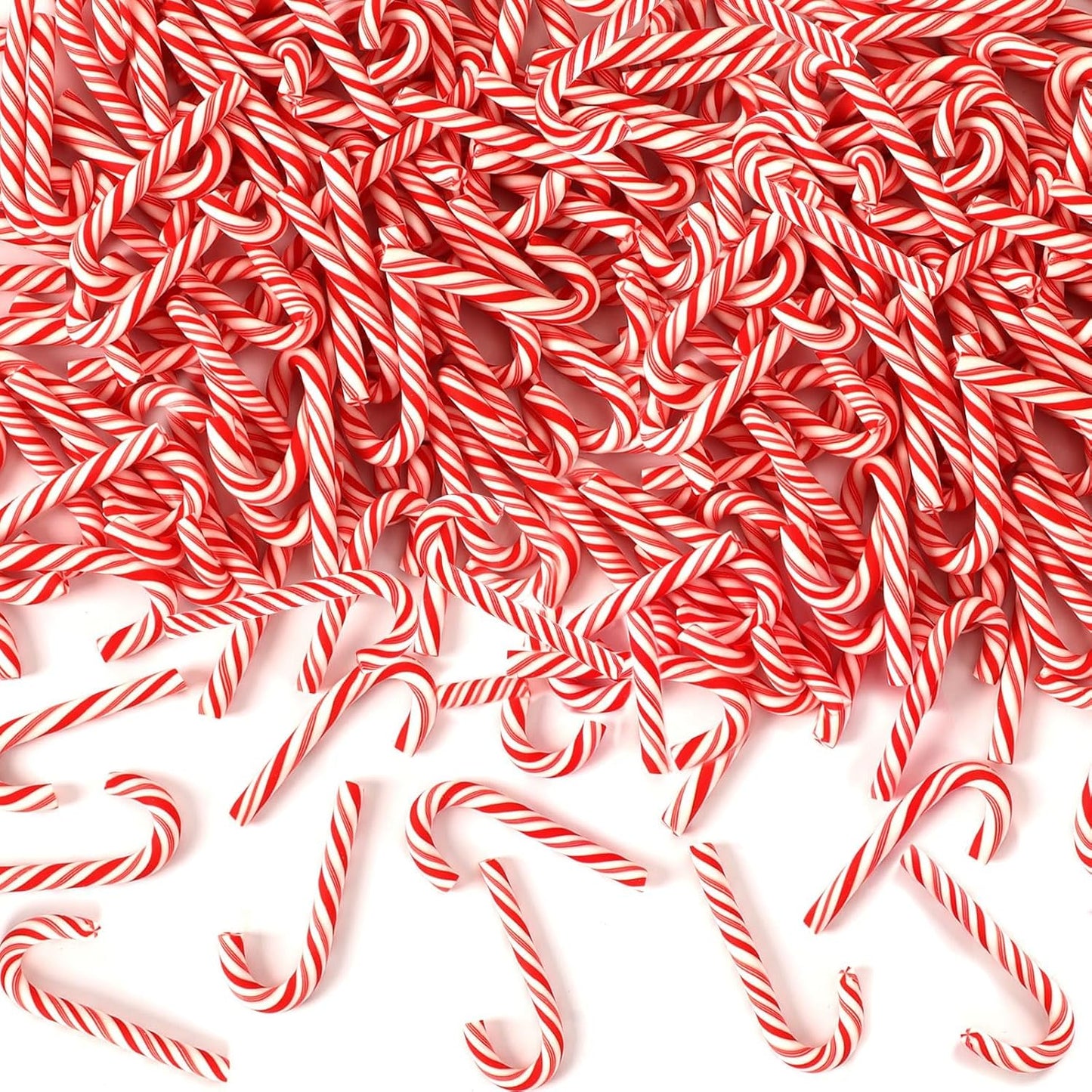 80pcs Mini Christmas Candy Cane for Crafts Fake Candy Canes Ornaments Decorations Xmas Table Scatters Red and White Candy Vase Filler for Decorations Party