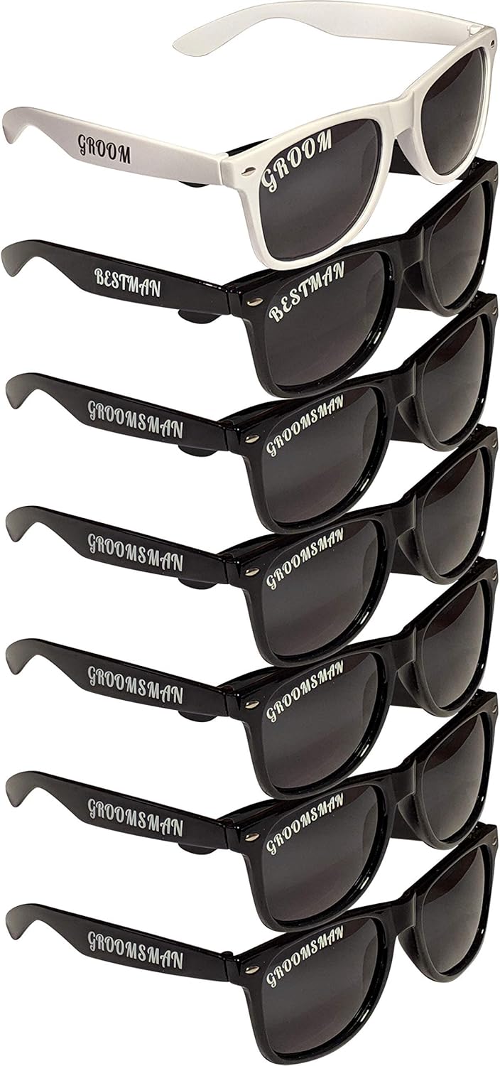 POLARIZED Bachelor Party Sunglasses Complete Set of Wedding Supplies Groom, Best Man, Groomsman