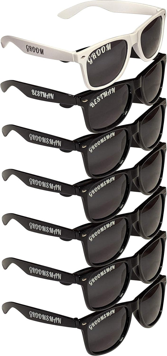 POLARIZED Bachelor Party Sunglasses Complete Set of Wedding Supplies Groom, Best Man, Groomsman