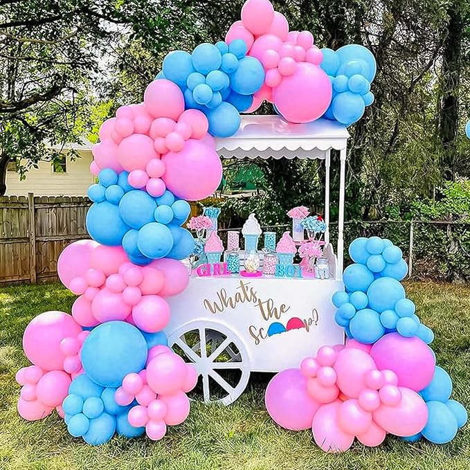RUBFAC 120pcs Balloons for Birthday Baby Shower Graduation Anniversary Wedding Party Supplies Garland Arch Decoration,12 Inches,Light Blue