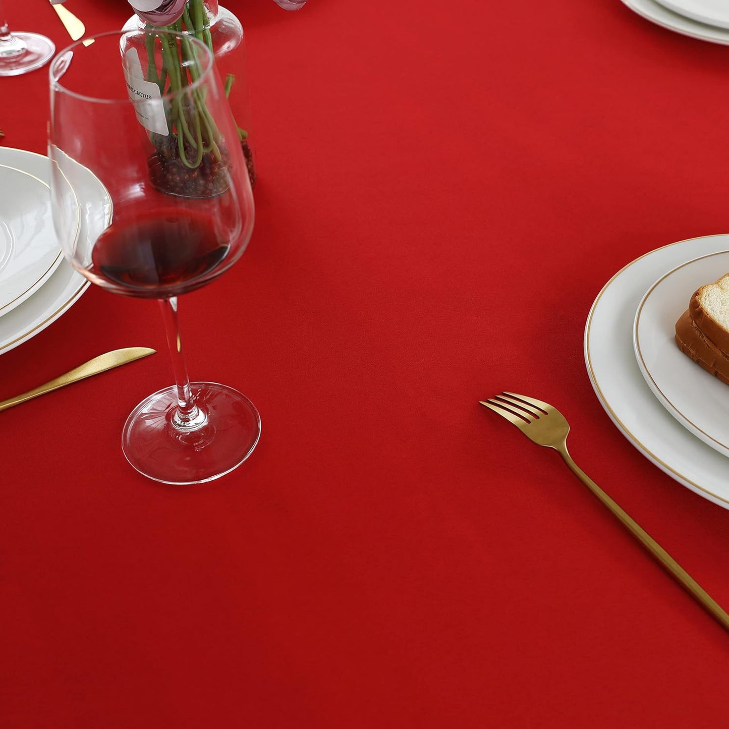 FOLINS&HOME Red Rectangle Tablecloth 54 x 78 Wrinkle Free Waterproof Polyester Table Cloths, Spillproof Heavy Duty and Washable Table Cover for Party, Banquet, Indoor and Outdoor-Oblong/Rectangular
