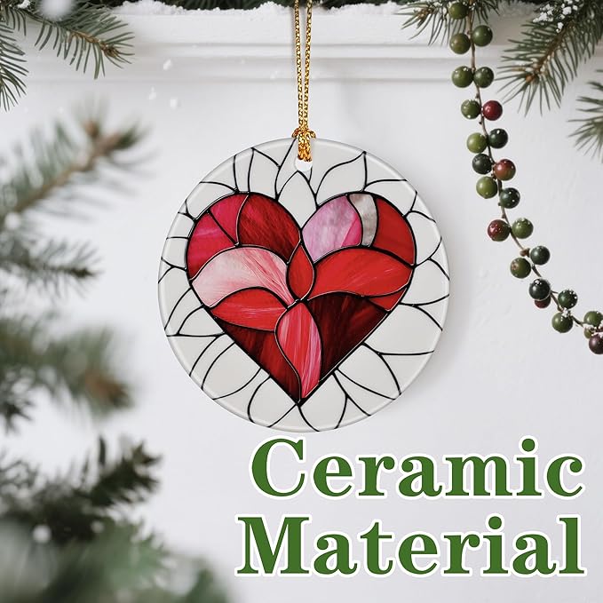 Heart Ornament, Christmas Ornament – Christmas Tree Decor, Holiday Decoration, Stocking Stuffer, Festive Gift Idea, Perfect Love Gift for Couple, Girlfriend, Friends, and Family
