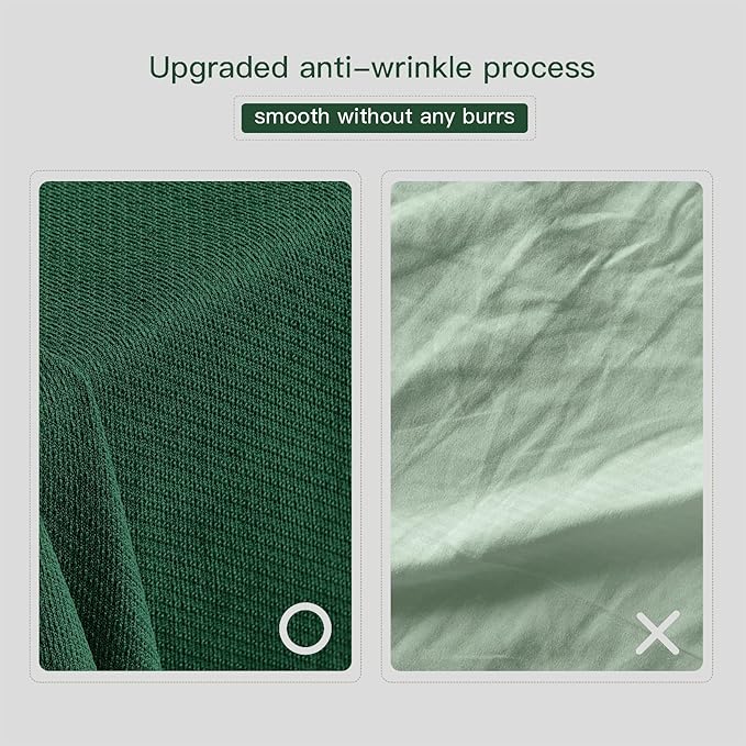 BALCONY & FALCON Rectangle Tablecloth Jacquard Style Water Resistant Table Cover for Christmas Thanksgiving Dining Kitchen Cafe Parties and Outdoor Use (Dark Green, 55 x 71 inch)