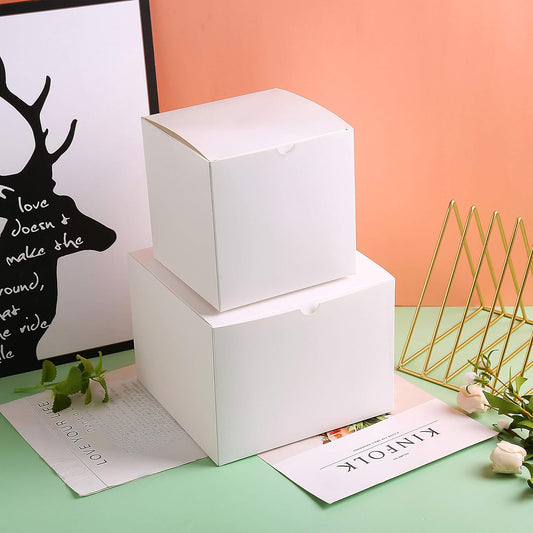 SHIPKEY 10PCS White Gift Boxes with Lids | 5x5x5 Inch Durable Square Gift Boxes | Gift Box for Wedding, Christmas, Holidays, Birthdays and All Other Occasions