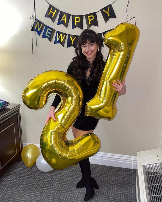 Gold Number 12 Balloon 40 inch, 12 Number Balloons, 12th Gold Birthday Decorations, 12 Year Old Girls Boys Golden Party Supplies