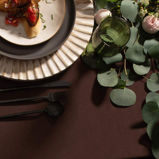Gee Di Moda Rectangle Tablecloth - 60 x 102 Inch Chocolate Table Cloth for 6 Foot Rectangle Table - Heavy Duty Washable Fabric - for 6 Ft Buffet Table, Holiday Party, Dinner, Wedding & Baby Shower