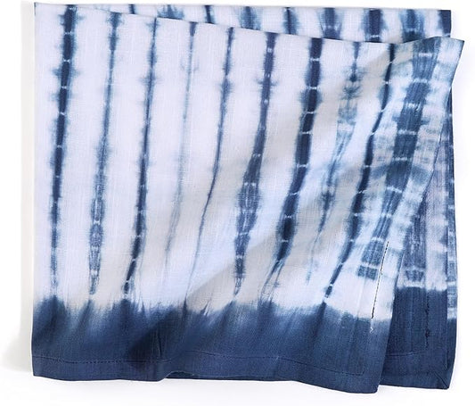 FINGERCRAFT Cloth Napkins Set of 6 Cotton Blend Tie Dye 20x20 Inch Large Size Dinner Napkins Cloth Perfect for Parties Dinners Weddings Cocktail Christmas Easter Royal Blue Stripe