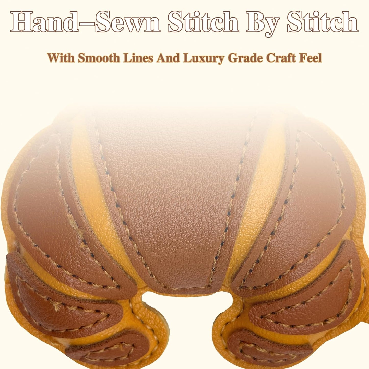 Handmade Leather Croissant Bag Charm, Cute Bread Keychain for Handbags Purses Backpack Accessories Charms