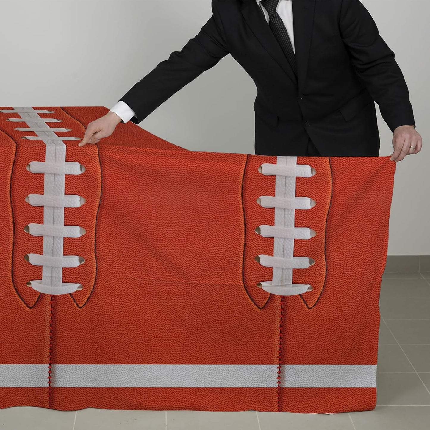 Gatherfun 2-Pack Football Decorations – Touchdown Tablecloth Set, 54x108 Disposable Plastic Covers for Game Party, Birthday Party & Football-Themed Favors