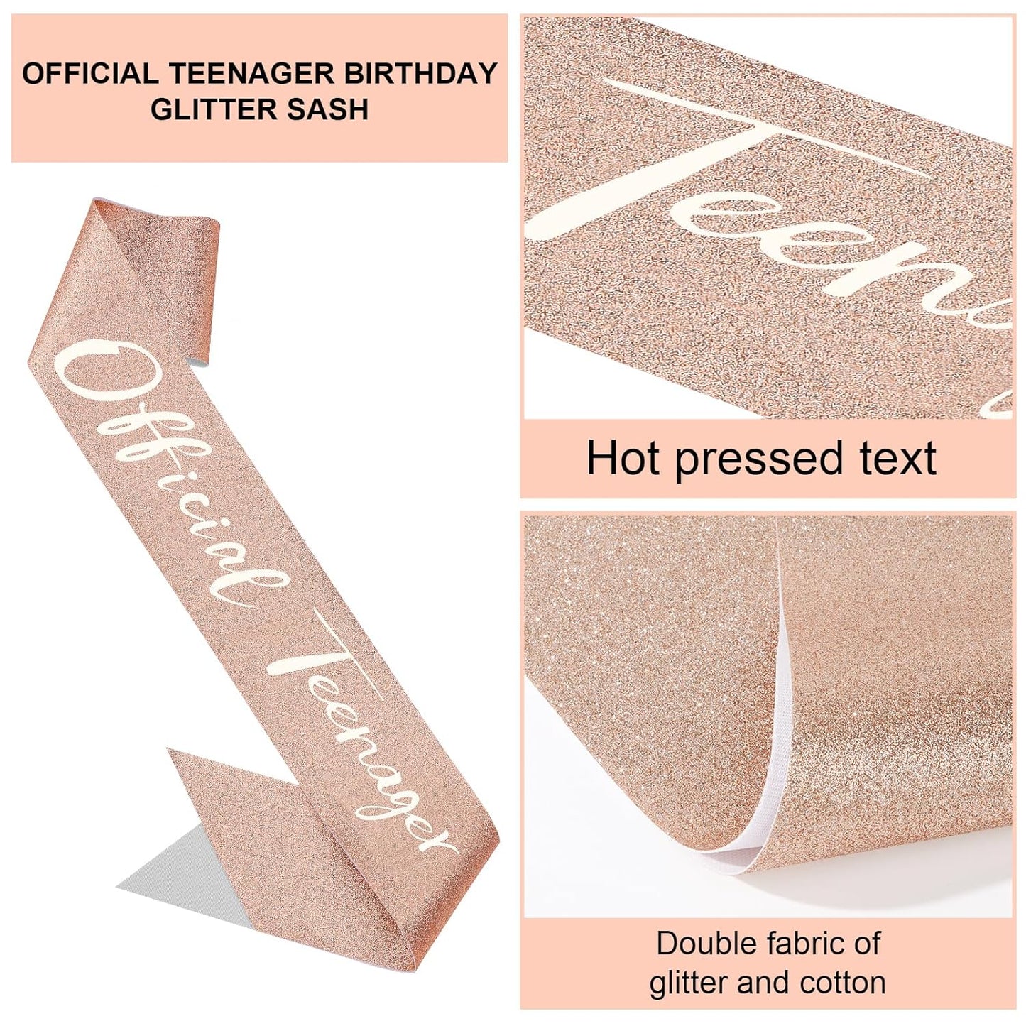 Semato 13th Birthday Decorations for Girls - 13th Birthday Sash and Crown Kit for Girls Birthday Gifts Happy Birthday Tiara Birthday Party Favors