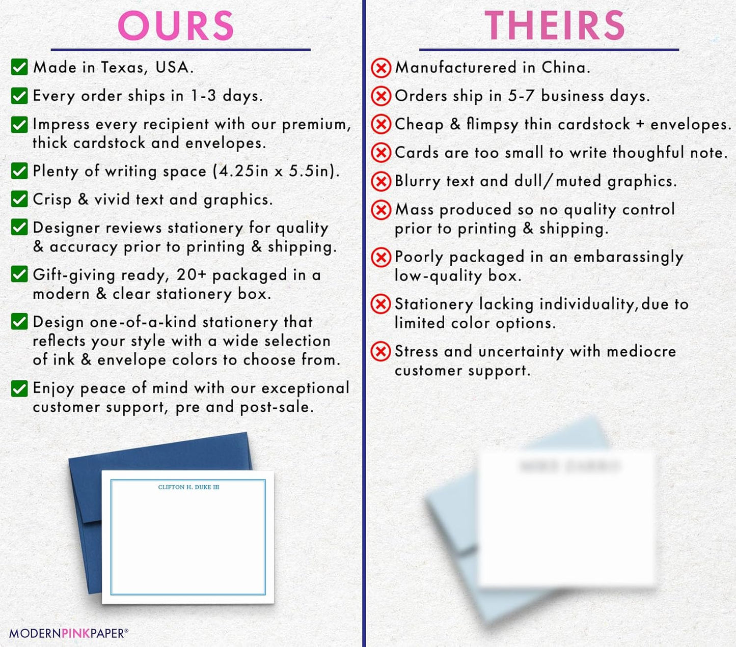 Modern Pink Paper Mens Personalized Stationery Set for Boys, Boys Personalized Thank you Notes, Men Custom Note Cards, Mens Stationary Set, Your Choice of Colors and Quantity