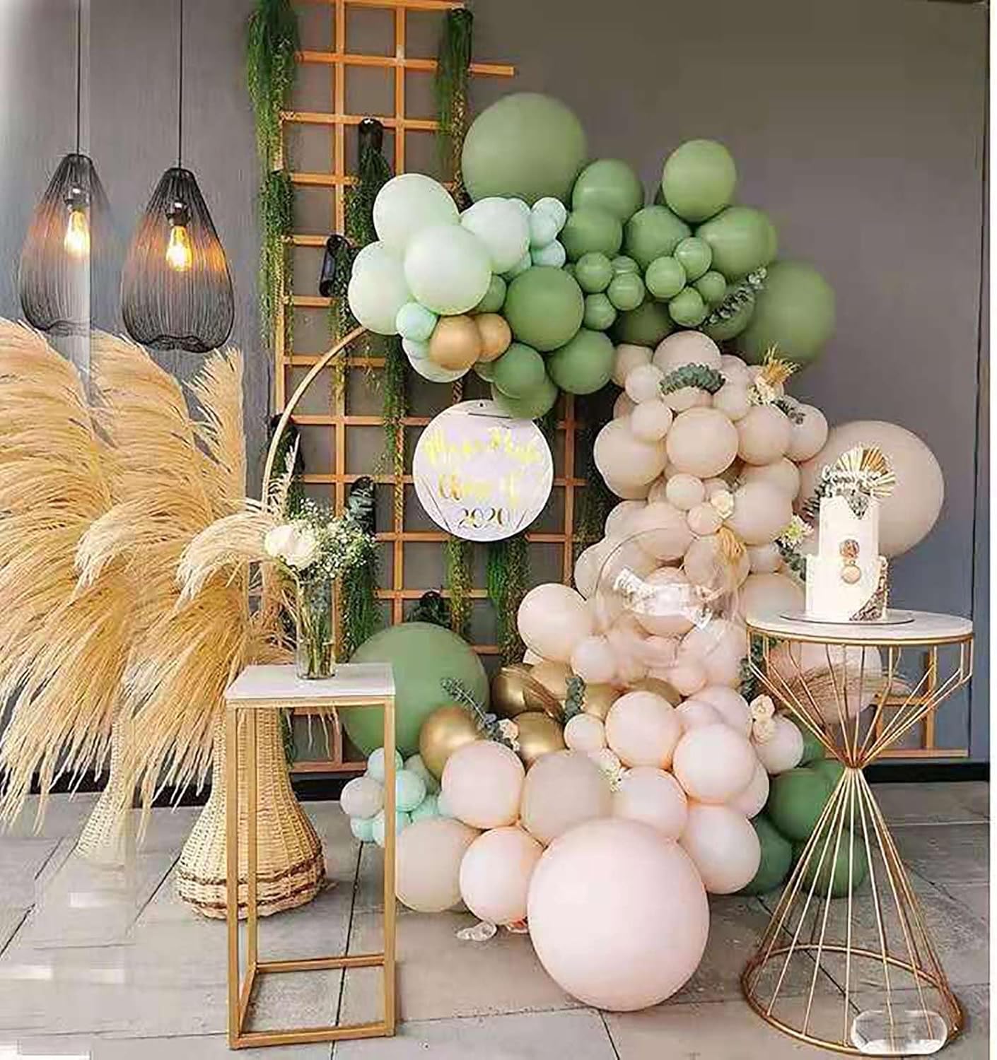 KALOR 10 Inch Retro Bean Green Balloons, 100 Pcs Latex Helium Balloons for Kid's Birthday Party Baby Shower Wedding Graduation Graduation Party Decorations