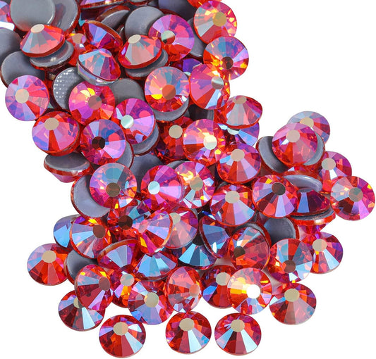Beadsland Hotfix Rhinestones, 2880pcs Flatback Crystal Rhinestones for Crafts Clothes DIY Decorations, Hyacinth AB, SS8, 2.3-2.5mm