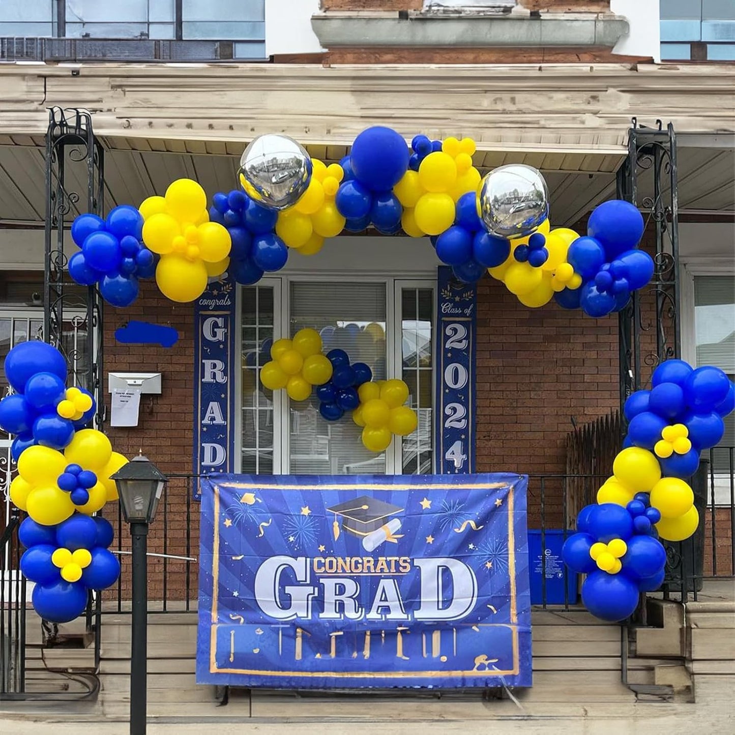 Togvu Yellow Blue Balloons, 12 Inches Blue Yellow White Balloons with Confetti Balloons Dark Blue Latex Balloon Helium for Kids Birthday Graduation Baby Shower Socer Party Decoration