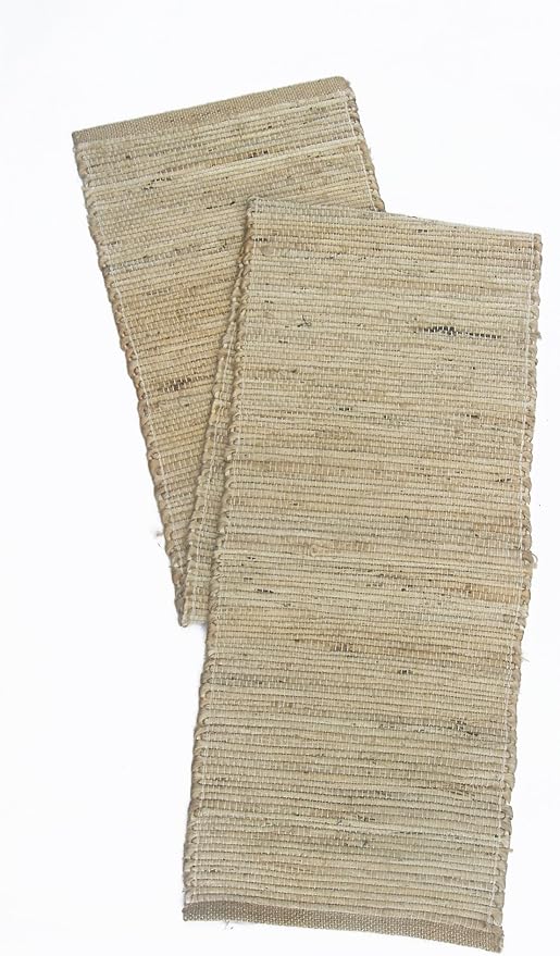 Chardin Home 13x72 Inch Handcrafted Table Runner – Eco-Friendly Natural Jute and Hemp – Rustic Boho Farmhouse Table Decor – Sustainable Dining Table Accent for Everyday or Special Occasions
