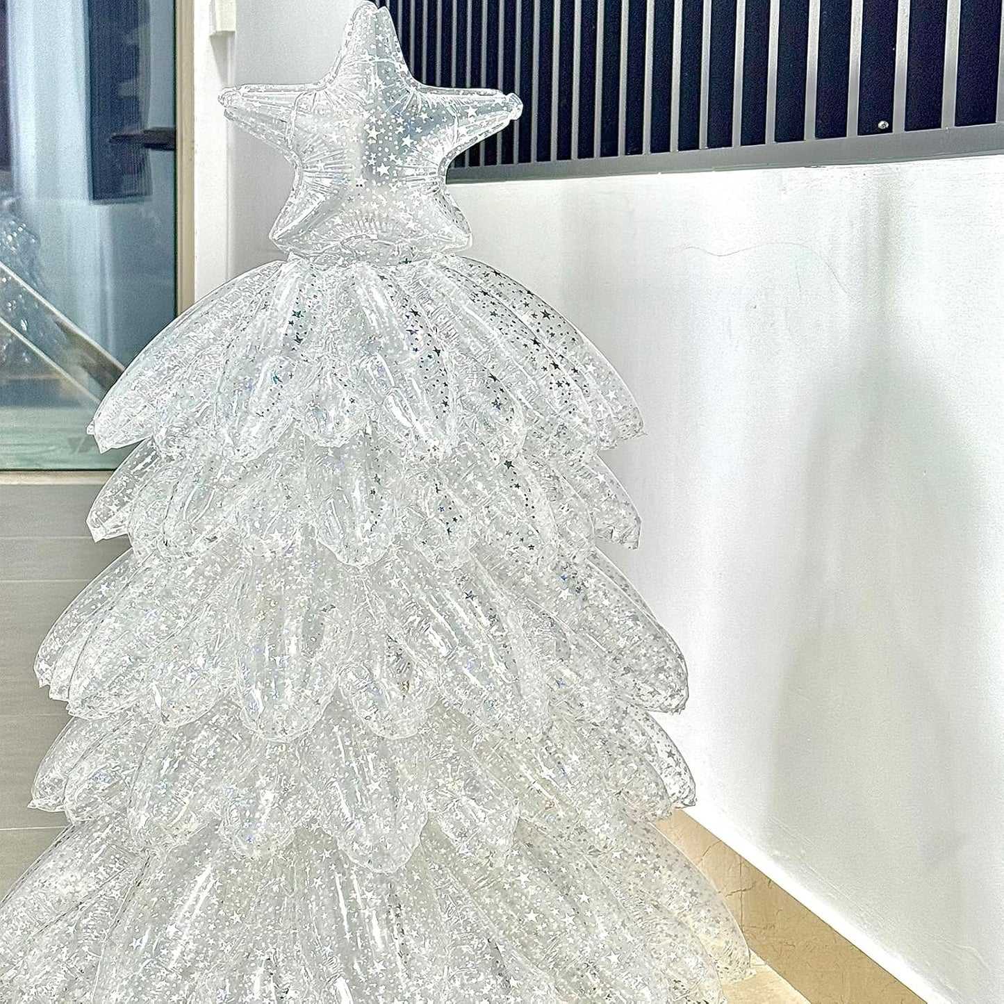 4D Iridescent Christmas Tree Balloons Large Self Standing Foil Xmas Tree Balloon Mylar Christmas New Year Themed Party Decorations Supplies