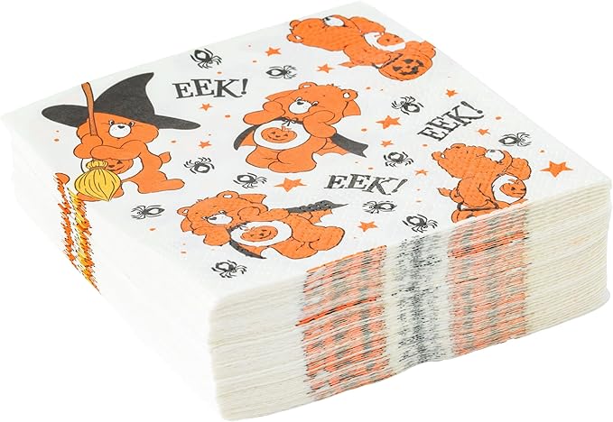 Silver Buffalo Care Bears Halloween Trick Or Sweet Bear 40 Pack Party Paper Napkins