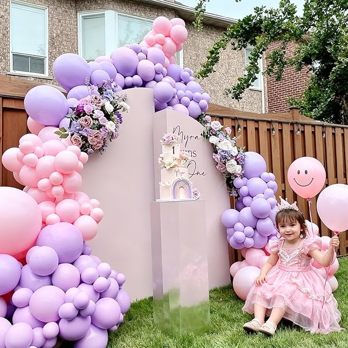 Patimate Light Purple Balloons - 100pcs 12 Inch Pastel Purple Latex Party Balloons for Baby Shower Gender Reveal Fairy Birthday Engagement Wedding Party Decorations