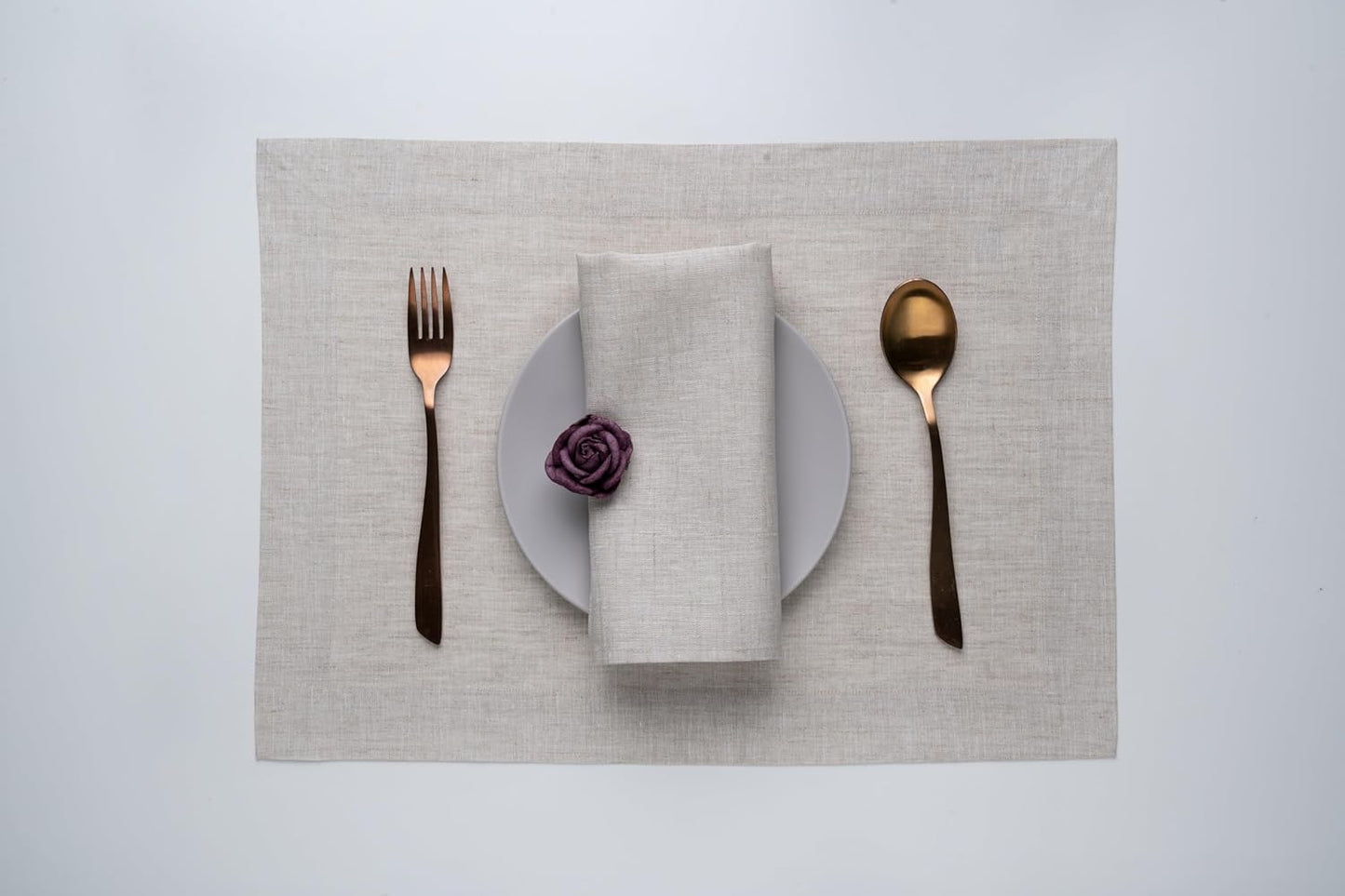 D'Moksha Homes Light Natural Linen Napkins 18 x 18 Inch - 100% Pure Linen Cloth Washable Dinner Napkins Set of 4 for Fall, Autumn and Halloween