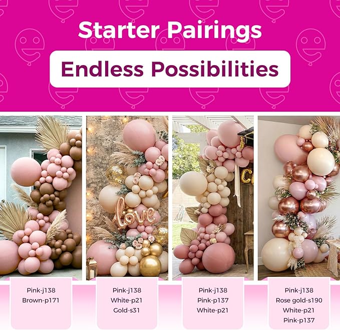 Bezente Dusty Pink Balloons Latex Party Balloons - 100 Pack 12 inch Round Helium Boho Blush Lilac Retro Pink Balloons for Graduation Anniversary Bachelorette Gender Reveal Princess Party Decorations