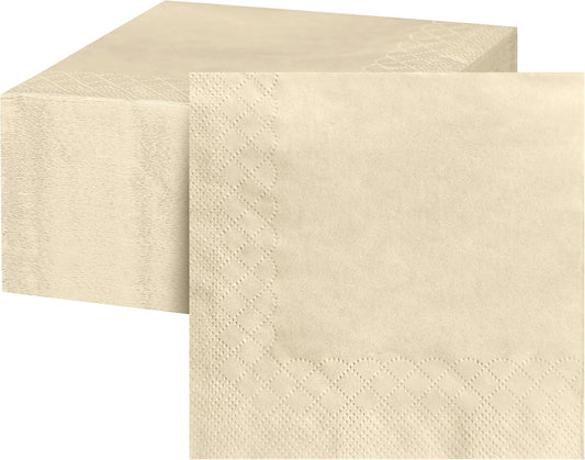 MORGIANA 600Pcs Bamboo Cocktail Napkins Disposable - 100% Bamboo Paper Napkins, Eco-Friendly Disposable Napkins for Weddings, Parties, Bar