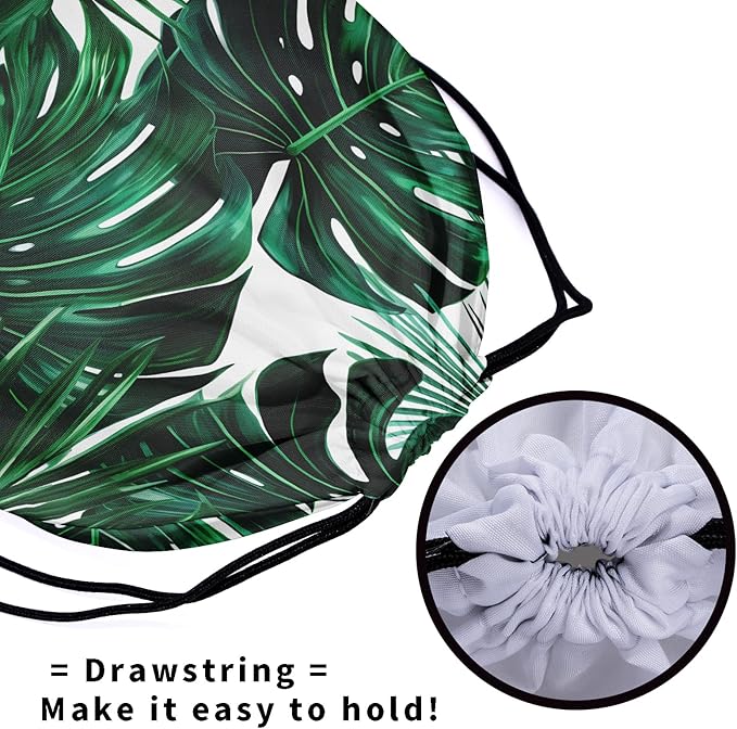 Nerxy Leaf Grip Bags for Gymnastics Tropical Leaves Grip Bag Botanical Drawstring Storage Bags