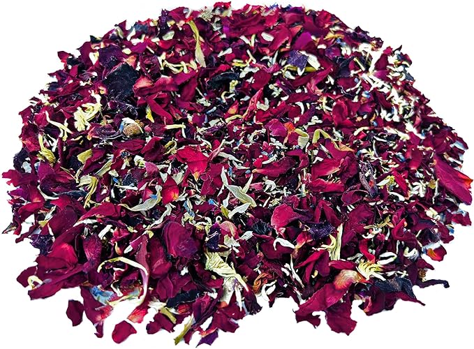 TooGet Wedding Confetti Dried Flower Petals, 100% Natural Confetti Dried Petal Biodegradable for Wedding and Party Decoration*115g Red Roses