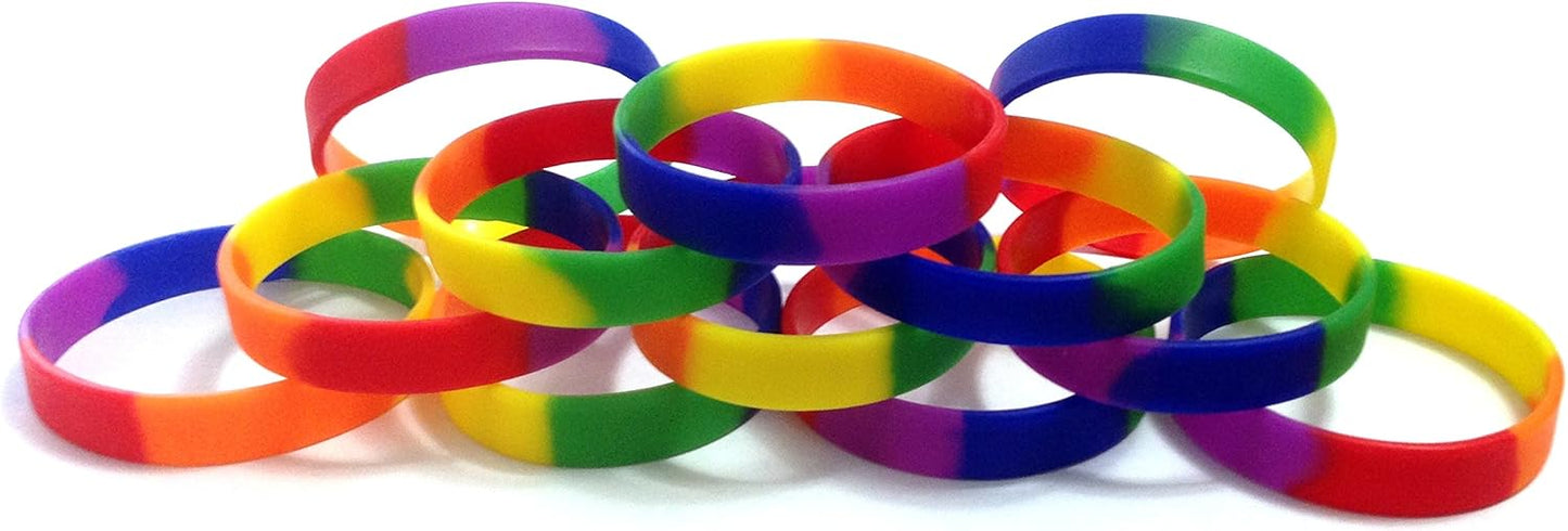 TheAwristocrat 1 Dozen (12) Multi-Pack Blank Rubber Wristbands Silicone Bracelets - Select from a Variety of Colors
