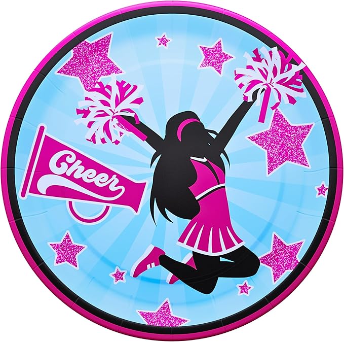 Cheerleading Party Plates and Napkin (52 Pieces for 16 Guests) - Cheerleader Birthday Party, Cheerleader Birthday Party, Plates and Napkins, Cheer Party Supplies