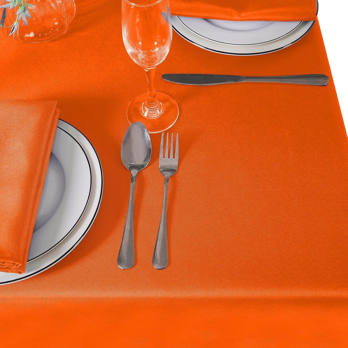 70 inch Round Tablecloth Washable Polyester Table Cloth Decorative Table Cover for Wedding Party Dining Banquet（70 inch,Orange）