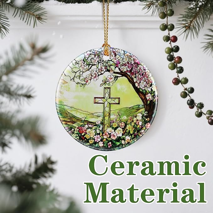 Cross Ornament, Christmas Ornament – Christmas Tree Decor, Holiday Decoration, Stocking Stuffer, Christian Gifts, Religious Gifts, Festive Gift Idea, Gifts for Christians, Friends, and Family