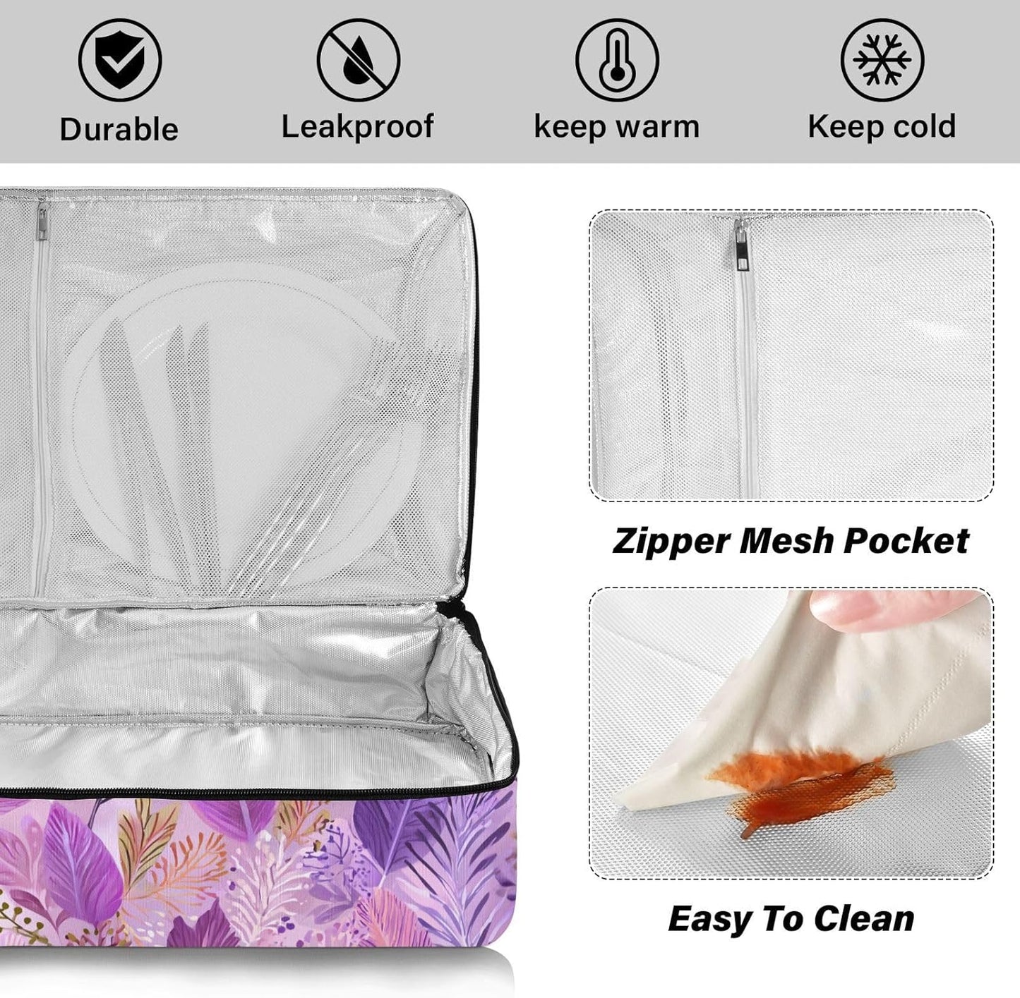 Casserole Carriers for Hot or Cold Food Reusable Casserole Dish Carrier Insulated Thermal Large Capacity Durable Perfect for Party Camping Family Gatherings Yellow Fish