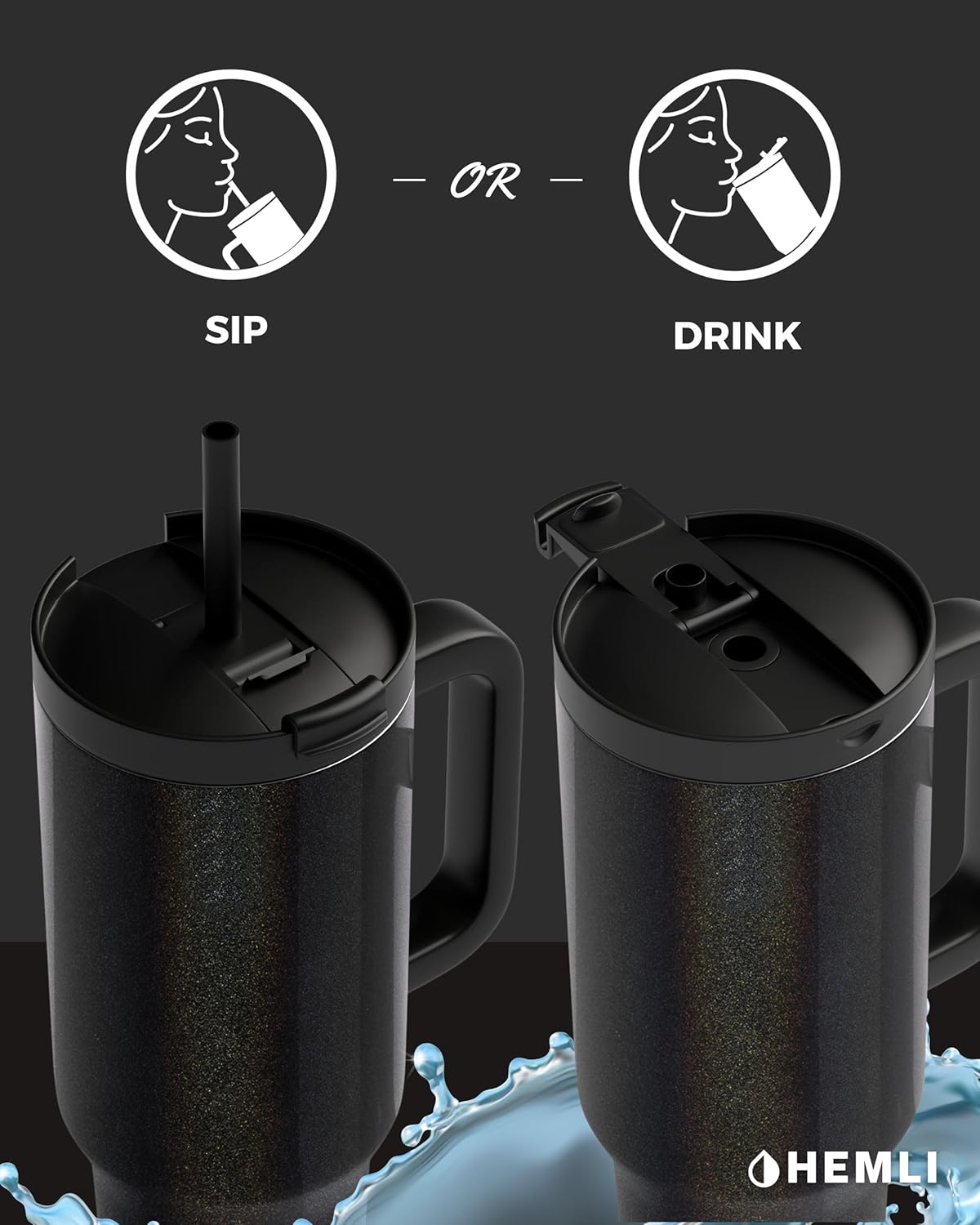 40 Oz Tumbler with Handle and Straw, Insulated Tumbler with Leakproof 2-in-1 Lid and Straw, Reusable and Portable Water and Coffee Stainless Steel Travel Mug, Vacuum Insulated