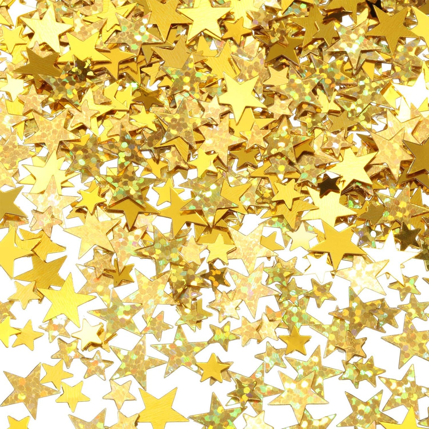 Hestya 60g Star Confetti Glitter Table Confetti Metallic Foil Stars for Christmas Party Wedding Festival Decorations(Glitter Gold Set,10mm and 6mm)