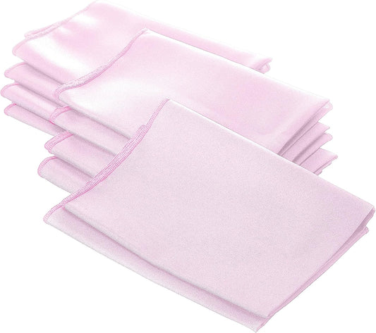 LA Linen 10-Pack Poly Poplin Napkin, Soft Cloth Napkins, Washable Reusable Napkins, Stain and Wrinkle Resistance Table Napkins for Dinner, Wedding, Parties, 18 by 18-Inch, Pink Light