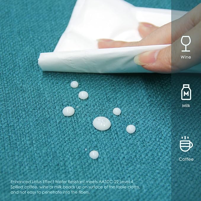 BALCONY & FALCON Rectangle Tablecloth Washable Wrinkle Resistant and Water Proof Table Cloth Decorative Linen Fabric Tablecloths for Dining Parties Kitchen Wedding and Outdoor Use (Lake Blue, 57x118)