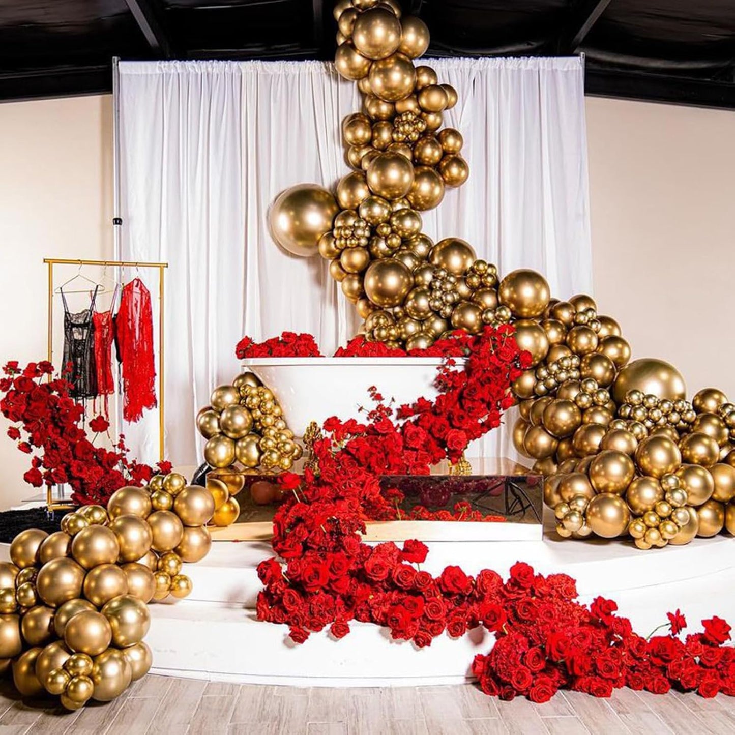 Gold Balloons 12 Inch, 50Pcs Metallic Gold Balloons Chrome Gold Metallic Balloon Golden Shiny Matte Gold Latex Balloons for Birthday Graduation Anniversary Baby Shower Wedding Party Decorations