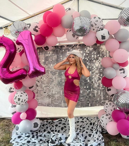 Hot Pink Number 7 Balloon 40 Inch, 7th Birthday Party Decorations for Children, Giant 7 Foil Balloon for Party Supplies