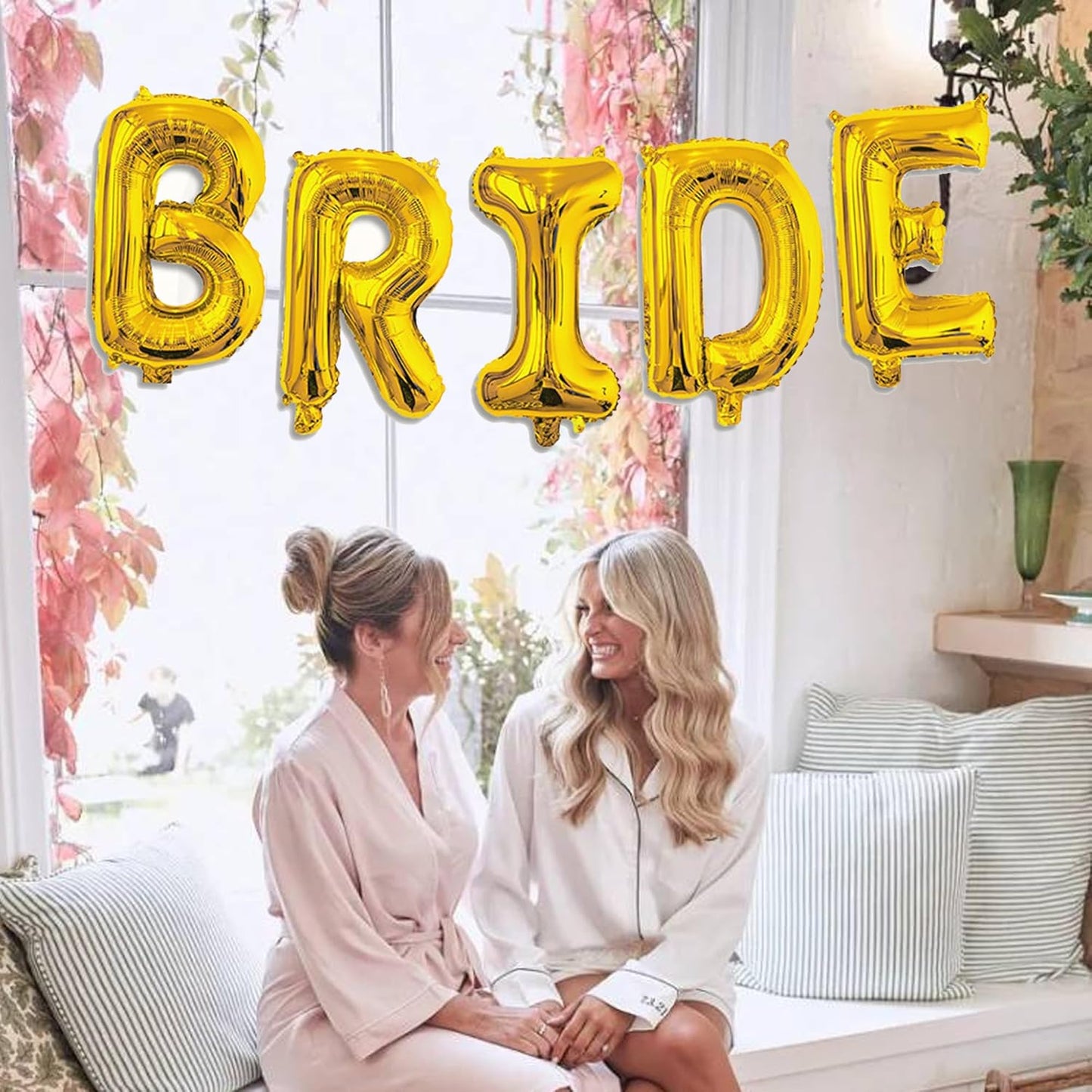 16 Inch Bride Balloons, Gold Bride To Be Balloon For Bridal Shower Decor,Bachelorette Party Decorations, Engagement Party Supplies