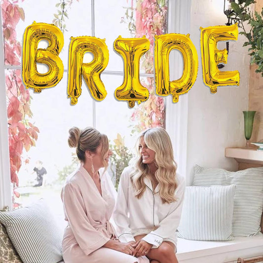 16 Inch Bride Balloons, Gold Bride To Be Balloon For Bridal Shower Decor,Bachelorette Party Decorations, Engagement Party Supplies