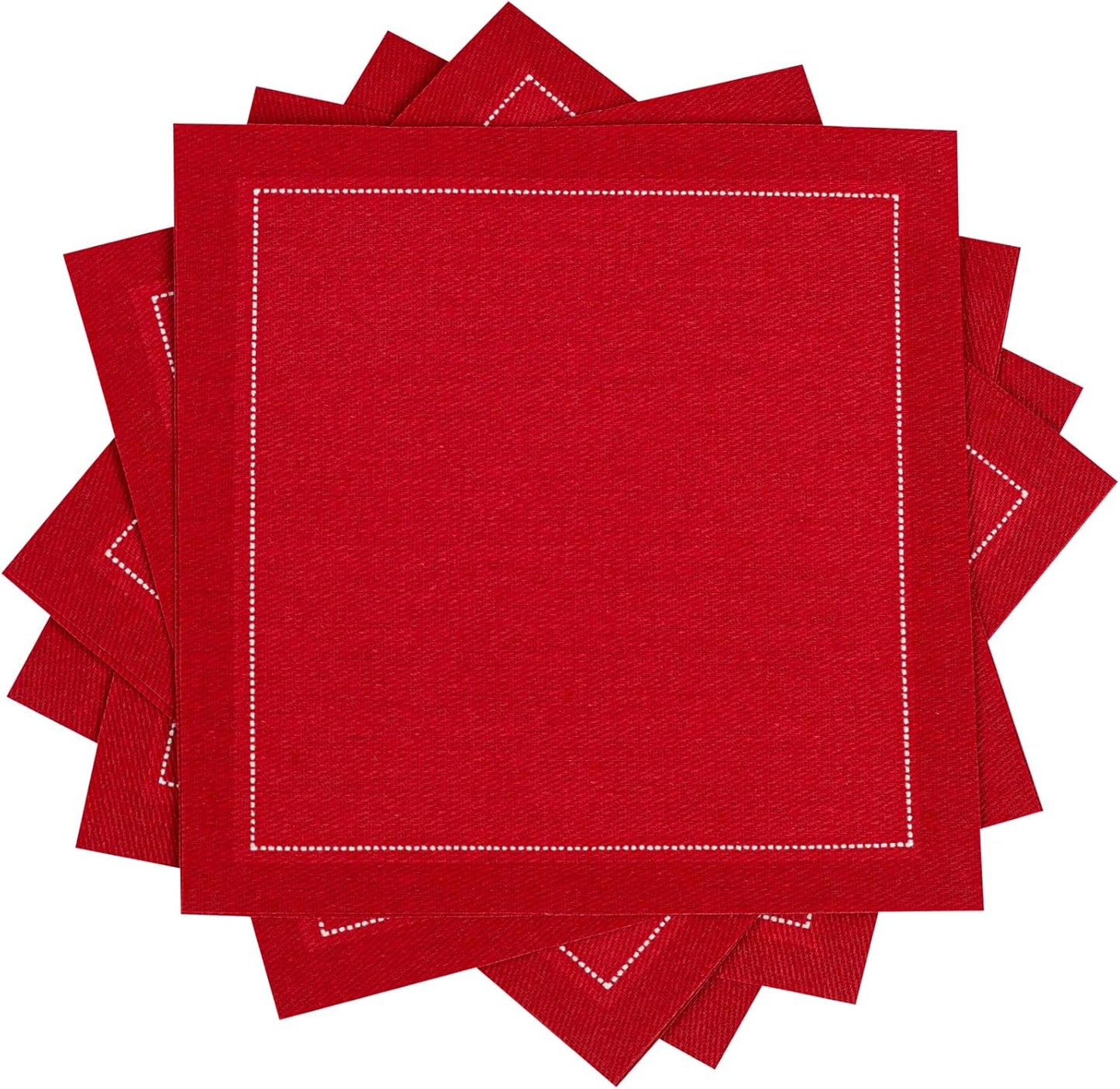 Five Star Cocktail Napkins, 50 Luxury Cotton Disposable Cocktail Party Napkins, 4.5" x 4.5" for Home Bars, Game Nights, Beverages, Birthdays, Weddings & Holidays, Toreador