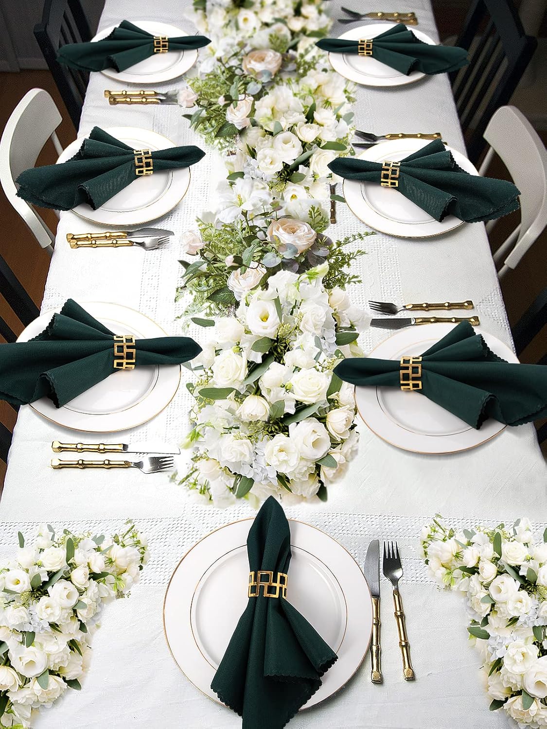 Napkin Rings- Gold Napkin Holder, Round Metal Napkin Buckle for Holiday Party Dinner Wedding Dining Table Decoration (Set of 8)