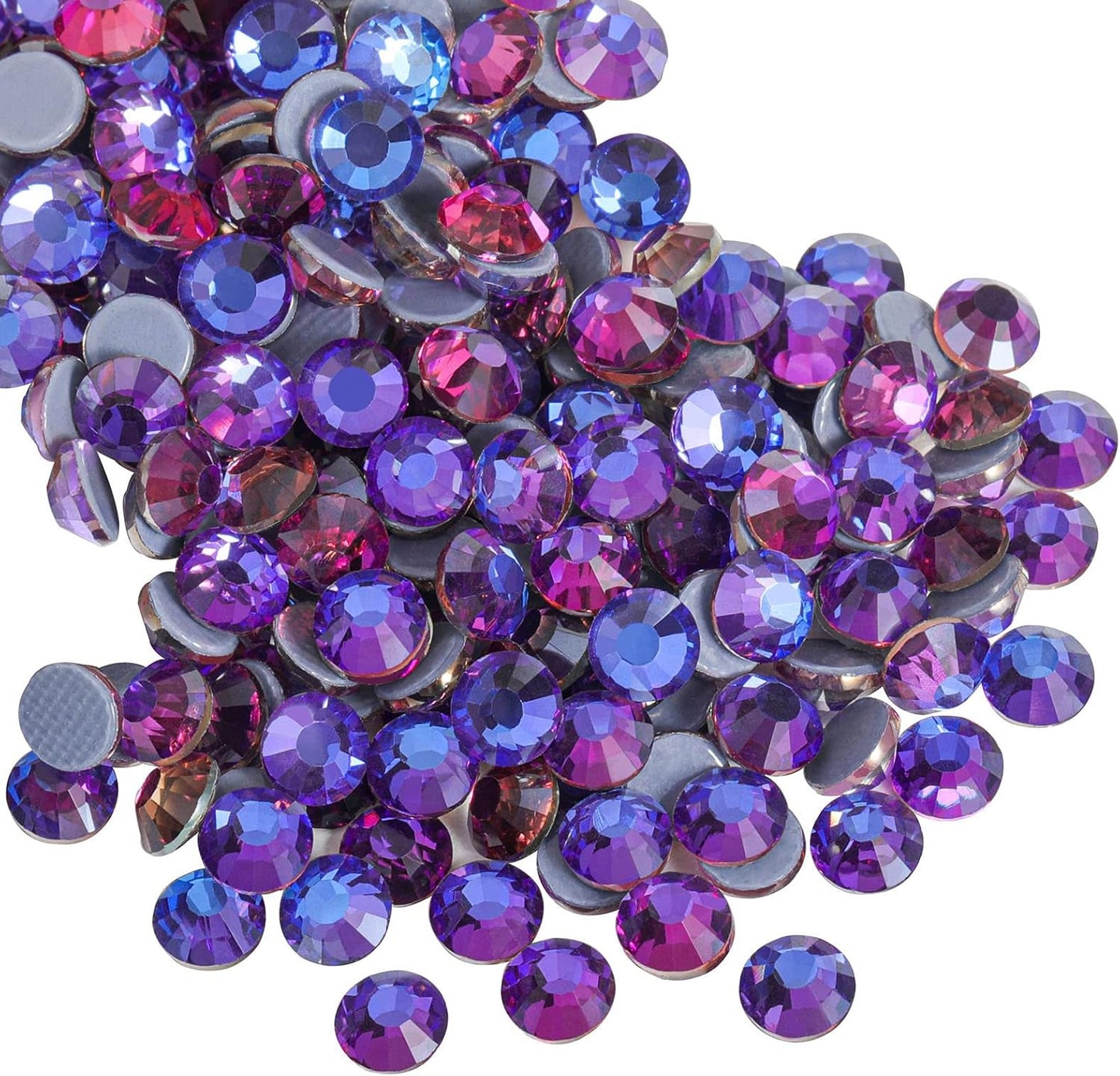 Beadsland Hotfix Rhinestones, 288pcs Flatback Crystal Rhinestones for Crafts Clothes DIY Decorations, Purple Velvet,SS30, 6.3-6.5mm