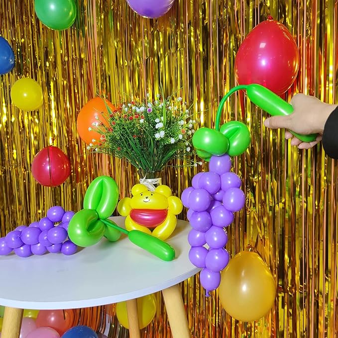 ASIYUHY 260 long balloons 100 Pack Twisting Animal Balloons Assorted Color Thickening Latex Modeling Long Magic Balloons for Animal Shape Birthday Weddings Christmas Party Decoration